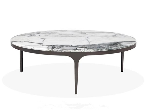 white marble round table