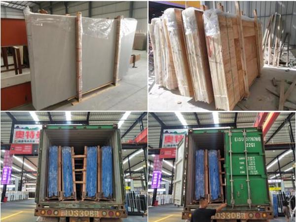 botticino classico marble slab packing loading