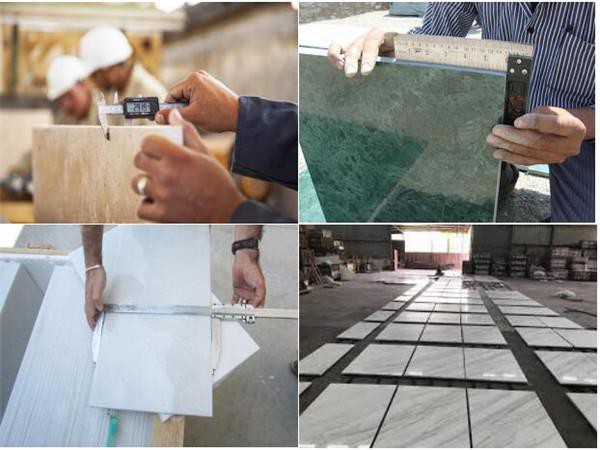 crema marfil marble tile inspection