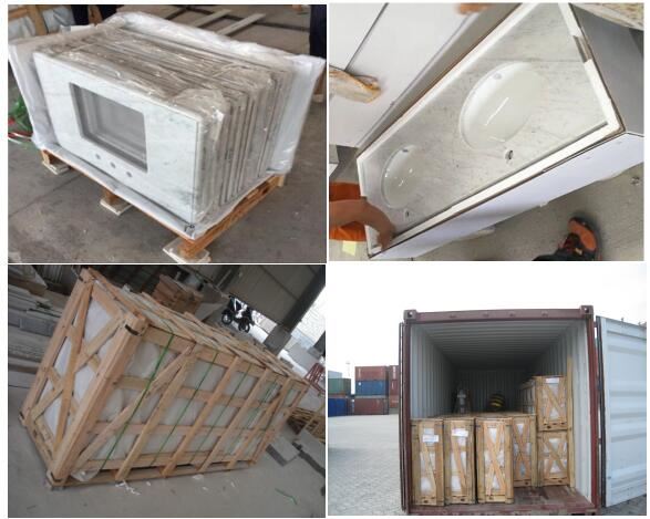 dark gray marble countertops packing,loading