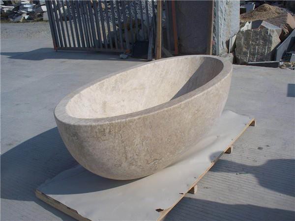 travertine bathtub