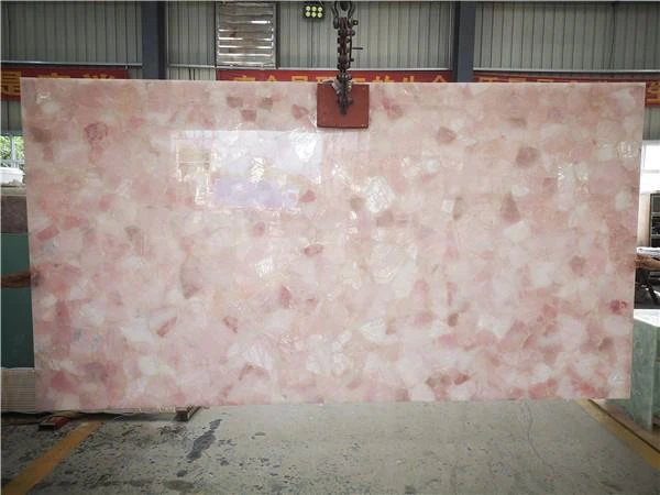 Pink and White Crystal compounded slab