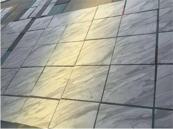 white marble tiles