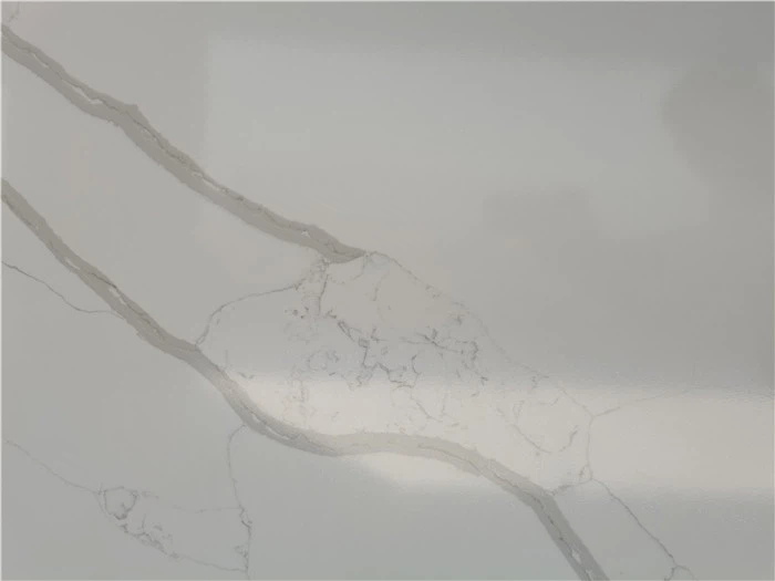 calacatta light quartz polished slab