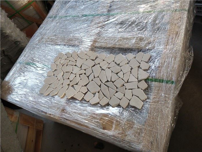 Beige Mosaic Tile Backsplash