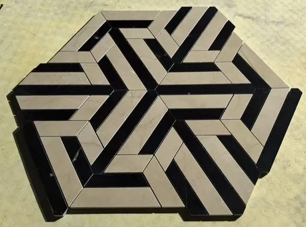 אריחי רצפת פסיפס שחור שיש